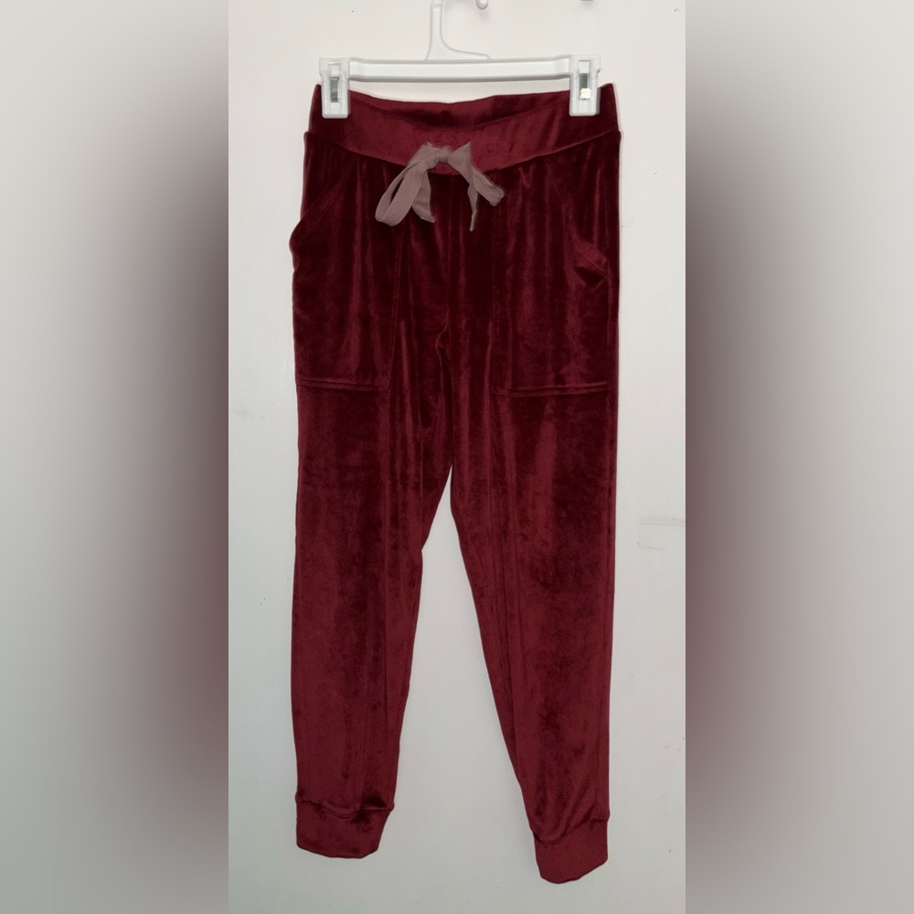 Simple Pleasures Size Small Plush and Soft Joggers in Burgundy/Dark Red